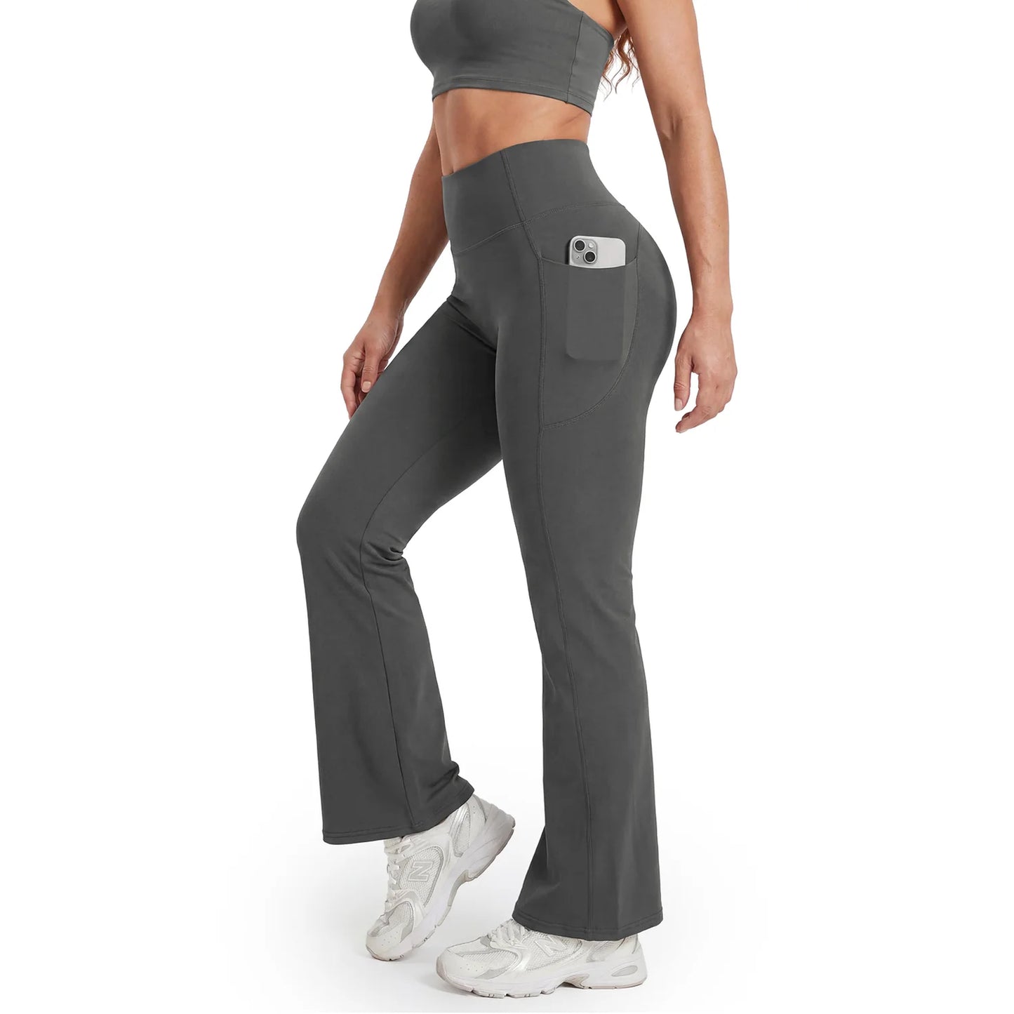 High-Waisted Tummy Control
Pocket Flare Leggings