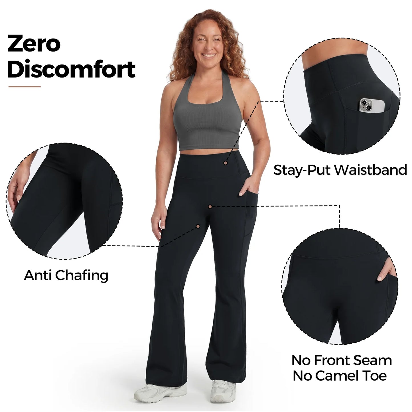 High-Waisted Tummy Control
Pocket Flare Leggings