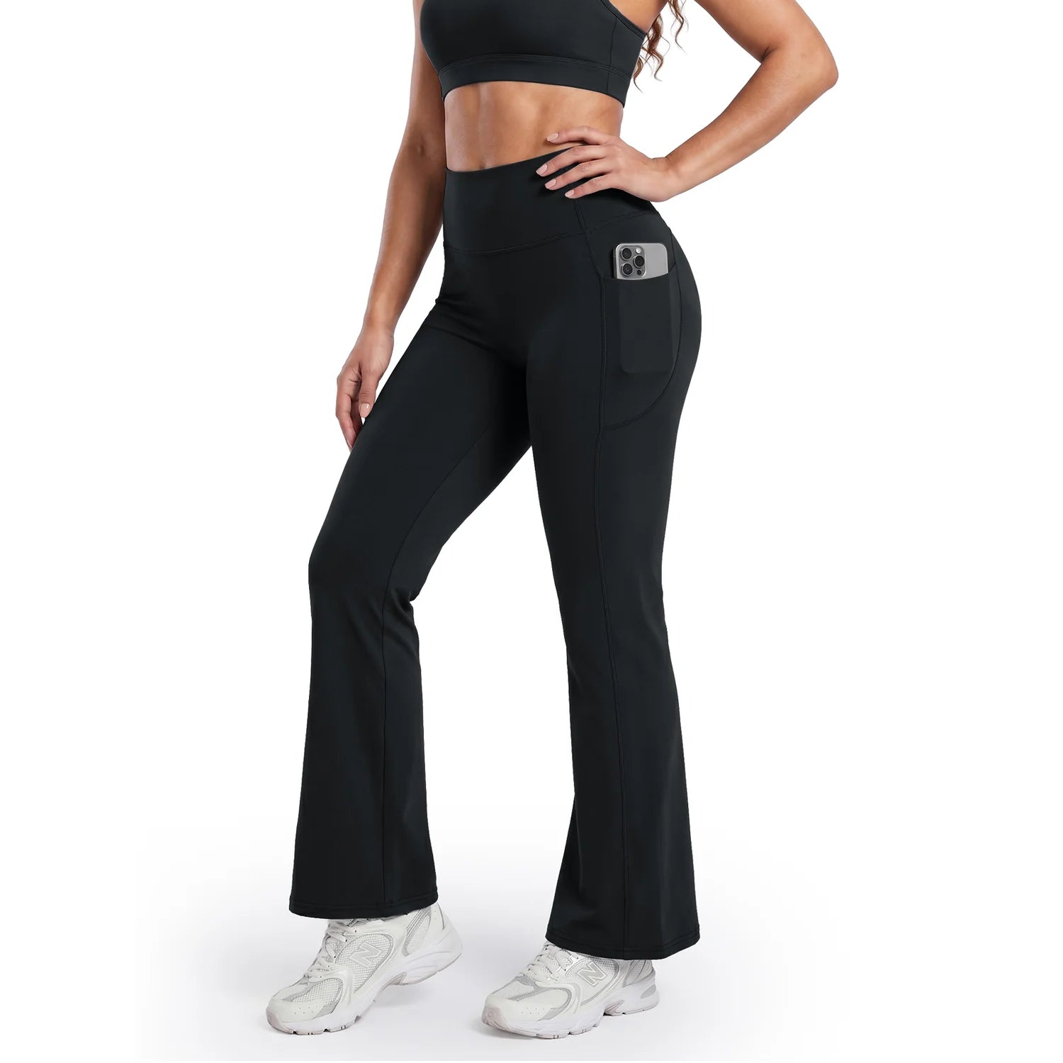 High-Waisted Tummy Control
Pocket Flare Leggings