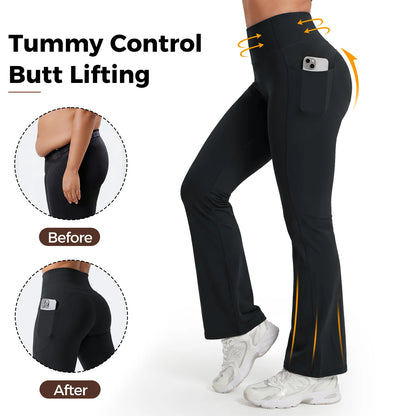 High-Waisted Tummy Control
Pocket Flare Leggings